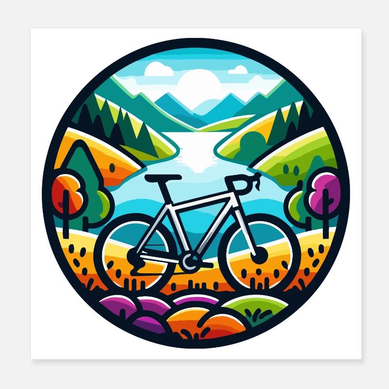 Aventure colorée sur gravier Poster 20 x 20 cm