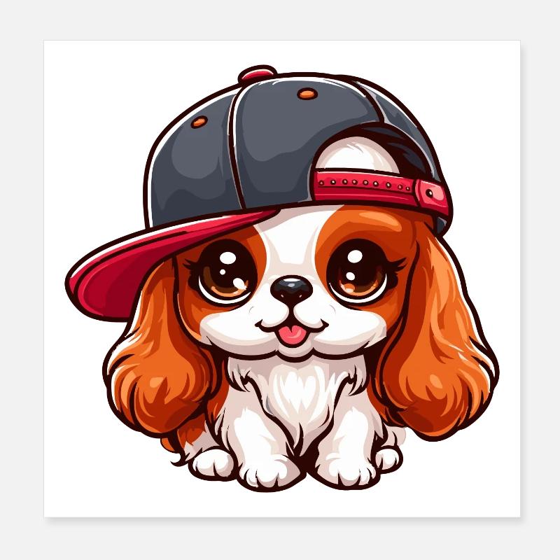 Chien Cavalier King Charles chien mignon Poster 20 x 20 cm