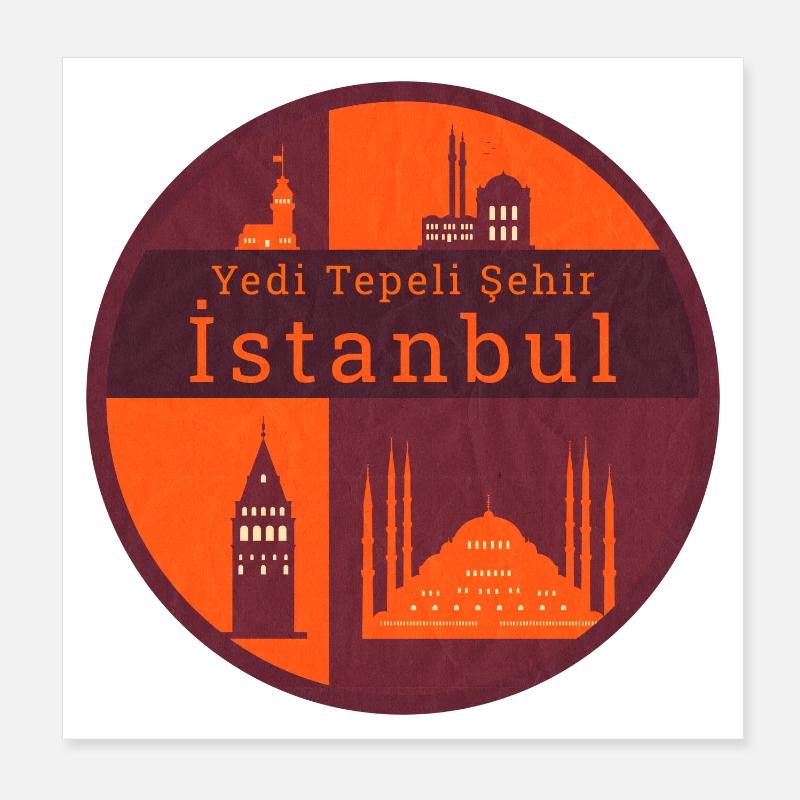 Wahrzeichen von Istanbul Poster 20x20 cm