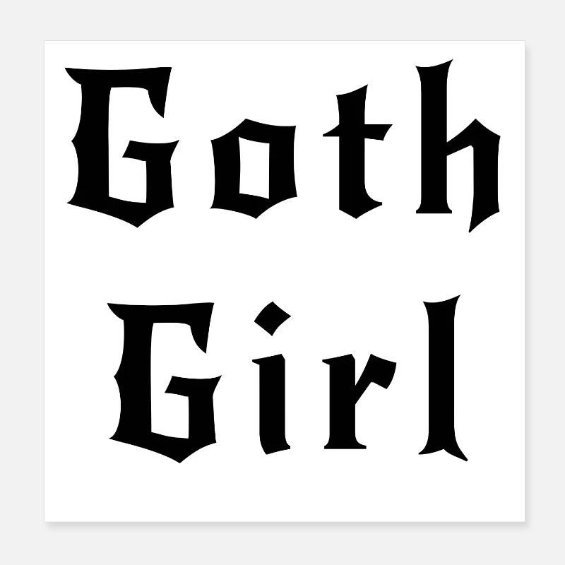 Gothic Mädchen schwarz Poster 20x20 cm