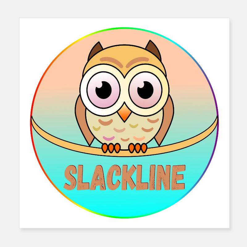 SLACKLINE EULEN - VOGEL Poster 20x20 cm