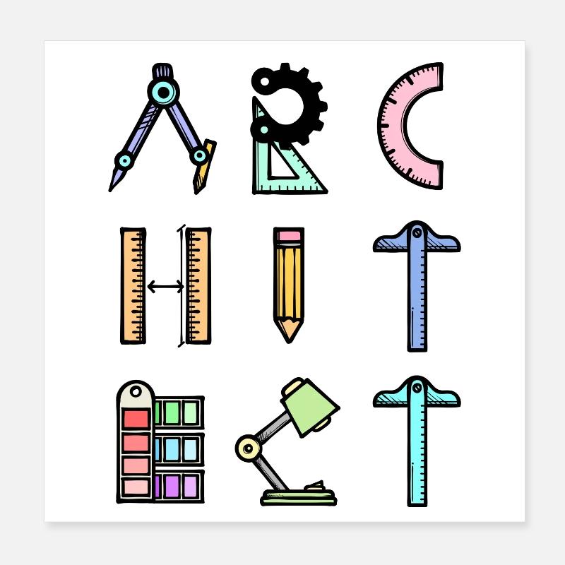 Architect Profession Saying Job Career Supervisor Poster 8" x 8" (20x20 cm)