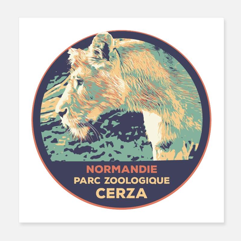 Écusson Lionne CERZA : Nature Majestueuse Poster 20 x 20 cm