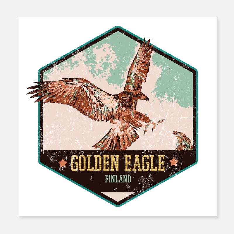 Aigle royal de Finlande – Illustration sauvage Poster 20 x 20 cm
