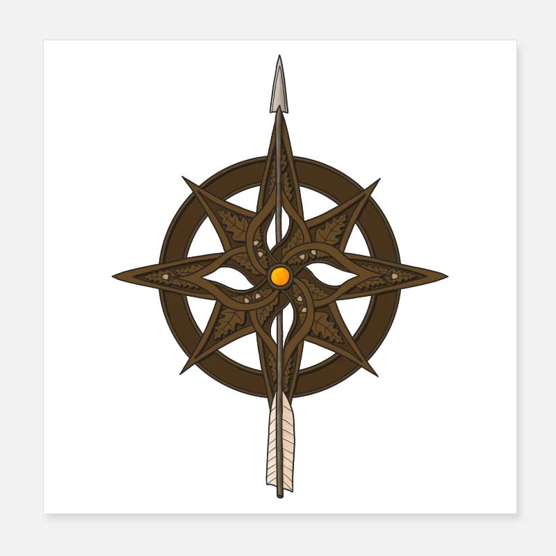Fantasy Compass Rose Poster 8" x 8" (20x20 cm)