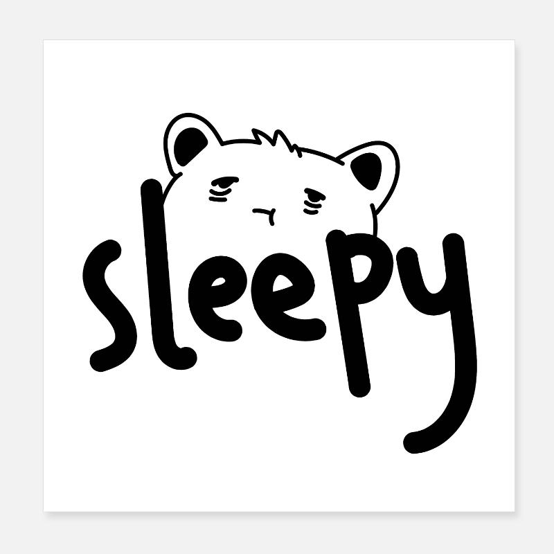 Cute Sleepy Hamster Poster 8" x 8" (20x20 cm)