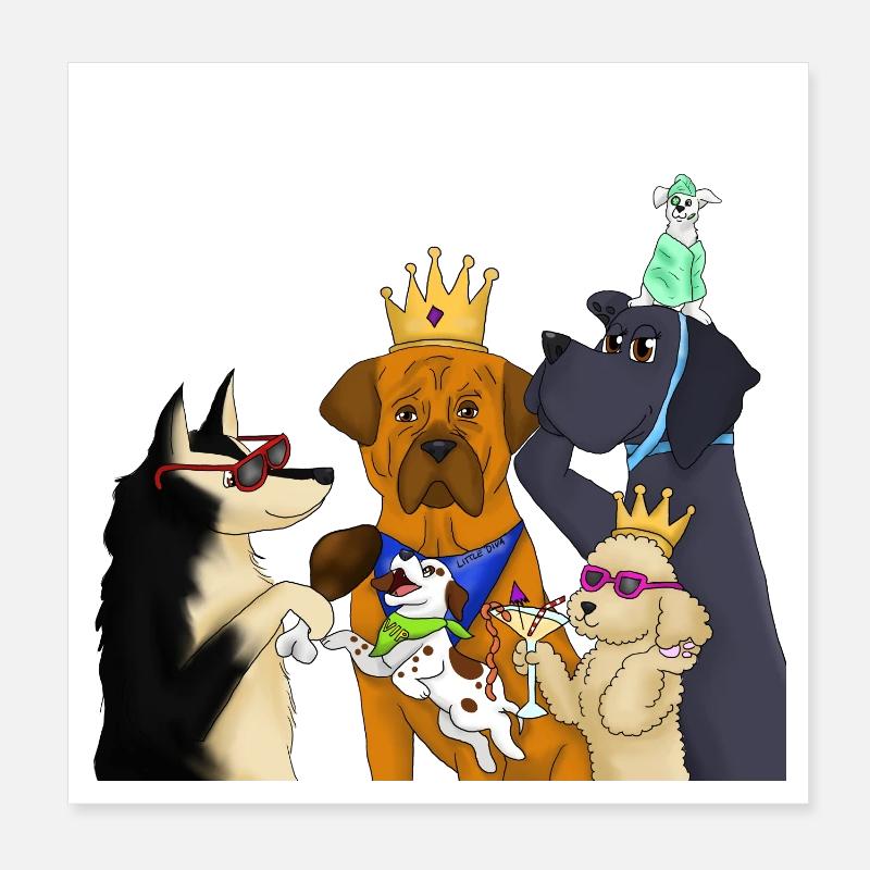 CHIENS VIP Poster 20 x 20 cm