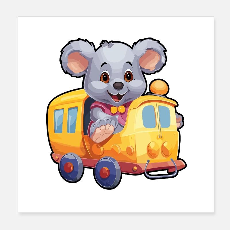 Koala Koala Bear Railroad Koala Bear Rides Railroad Poster 20 x 20 cm