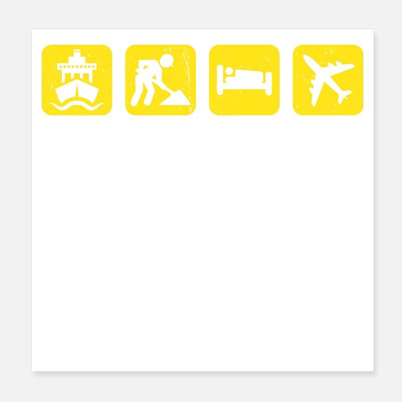 Déclaration de travail du travailleur Gagner de l’argent Poster 20 x 20 cm