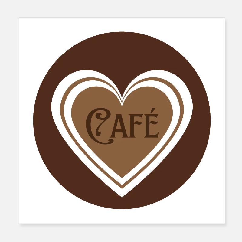 Coffee with Hearts Poster 8" x 8" (20x20 cm)