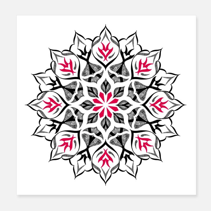 Dessin mandala dotwork Poster 20 x 20 cm