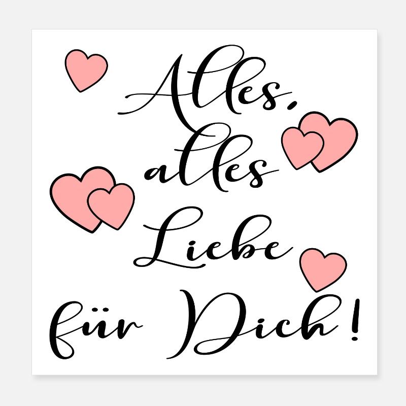 ALLES LIEBE SPRÜCHE - Poster 20x20 cm - Weiß
