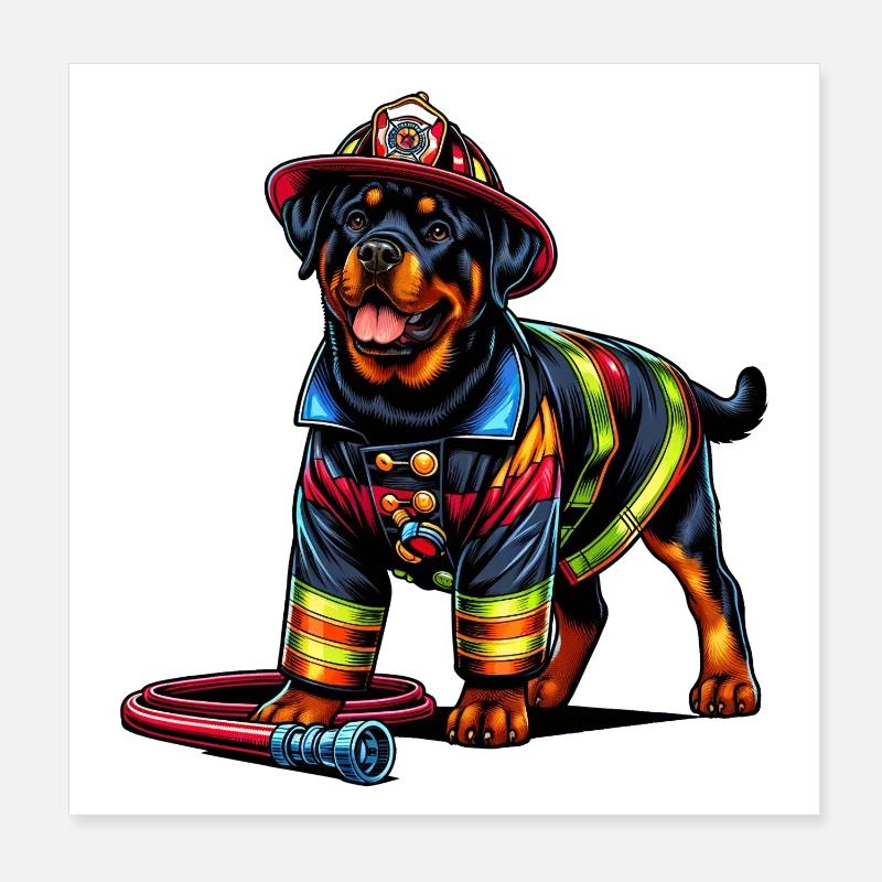 Conception du service d'incendie de Rottweiler Poster 20 x 20 cm