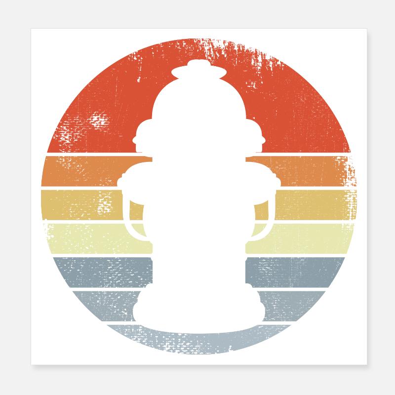 Vintage Feuer Hydrant Poster 20x20 cm