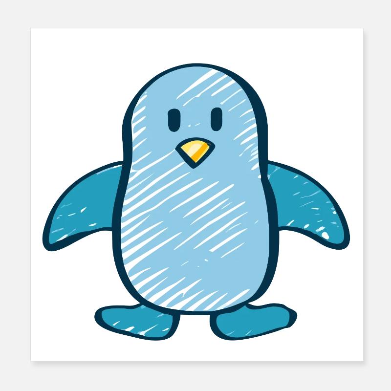 Pinguin Poster 20x20 cm