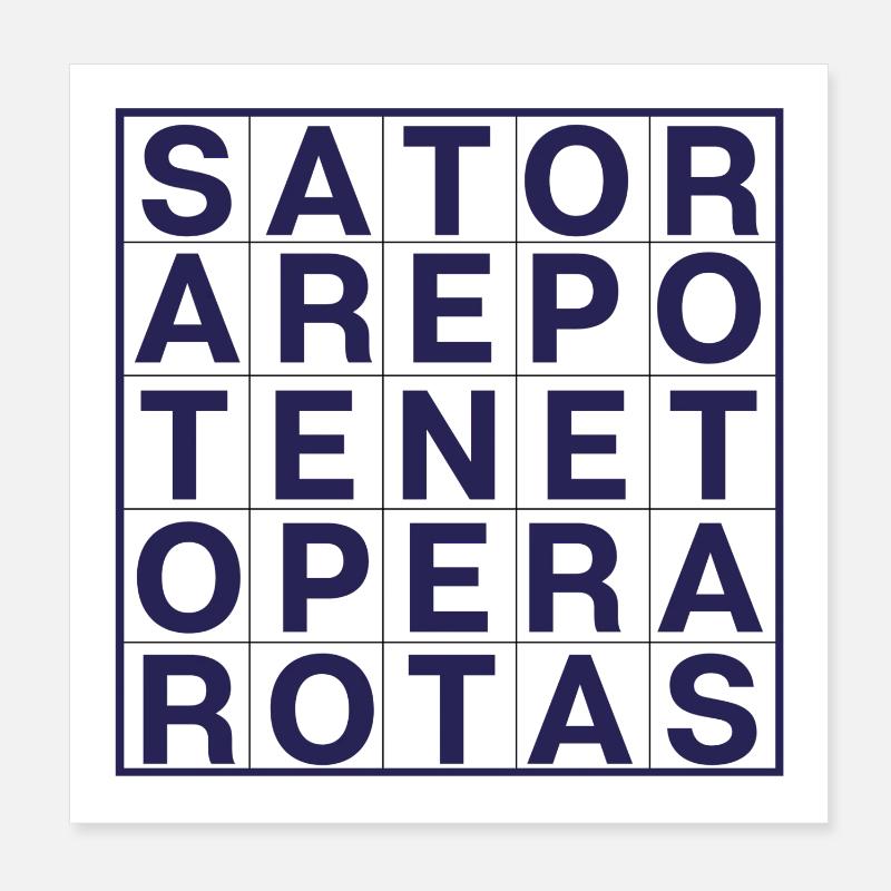 Sator-Rotas - Poster 20x20 cm - Weiß
