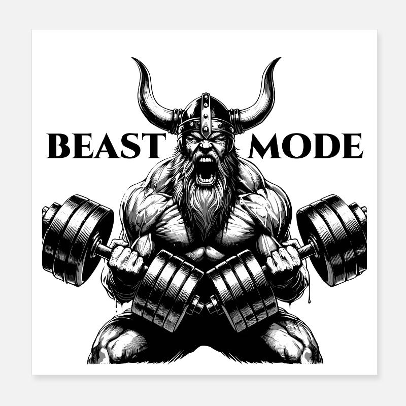 Viking Haltère Entraînement Biceps Geschen Poster 20 x 20 cm