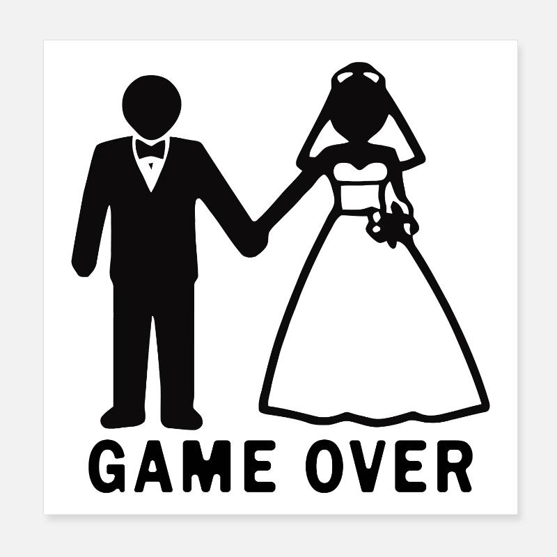 Sposa e sposo game over Poster 20x20 cm