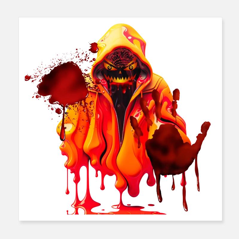 horror bloody ghost Poster 8" x 8" (20x20 cm)