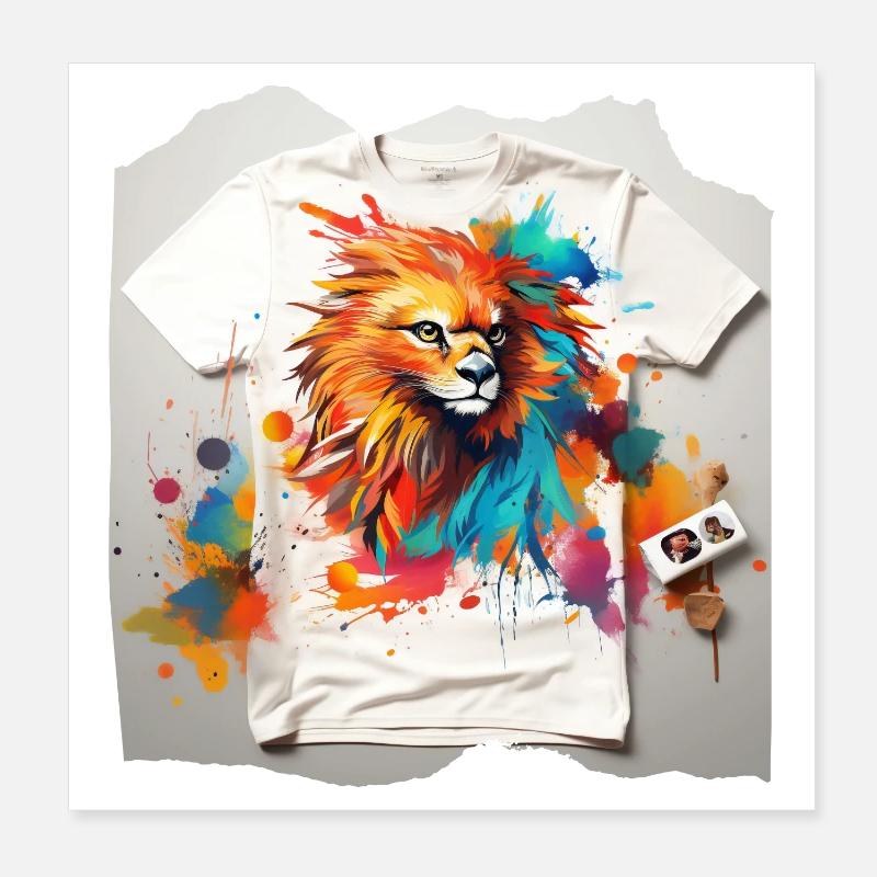 Painted lion - Poster 8" x 8" (20x20 cm) - white