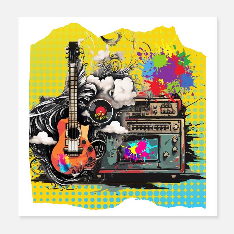 Pop Art Pop Music Poster 8" x 8" (20x20 cm)