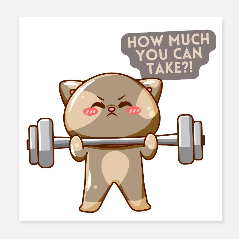 Cat Brave Training Motivation Poster 8" x 8" (20x20 cm)