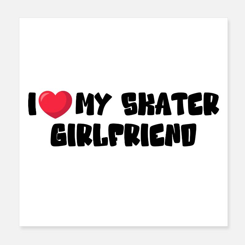J’aime ma copine patineuse Poster 20 x 20 cm