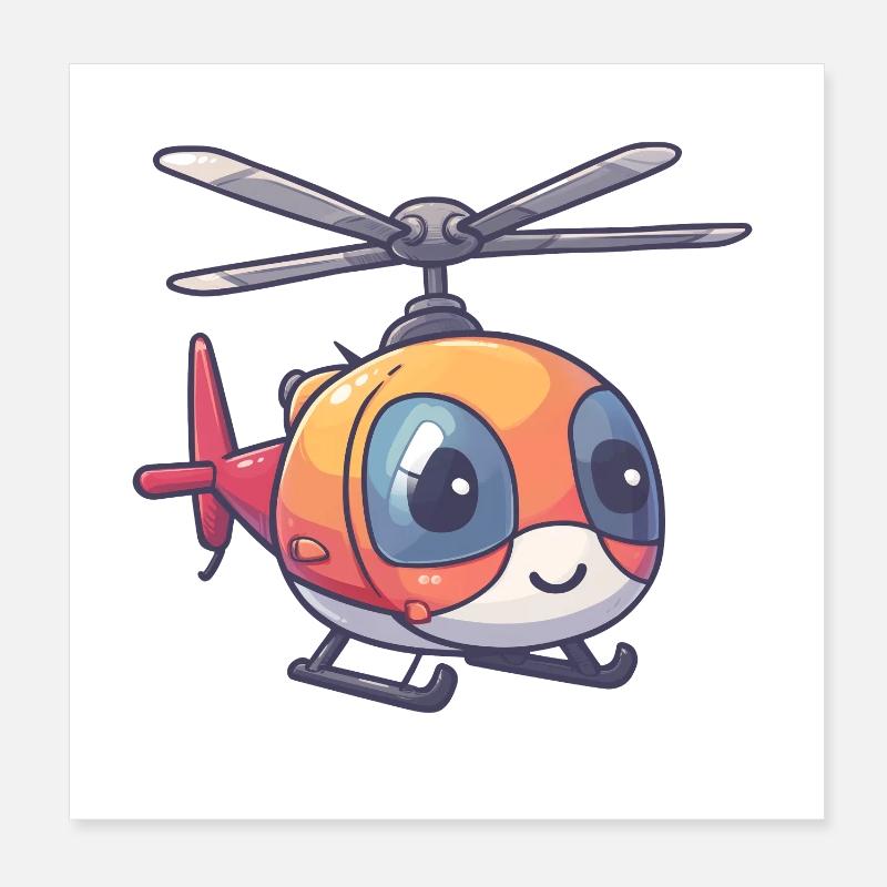 Hélicoptère souriant Poster 20 x 20 cm