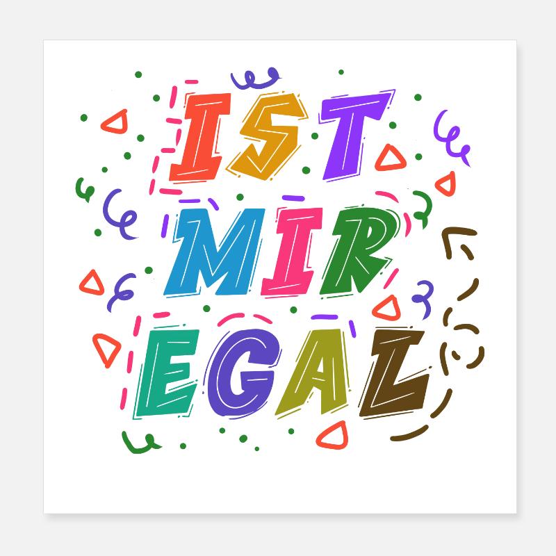 I don't care Statement Indifferent Chill Poster 8" x 8" (20x20 cm)