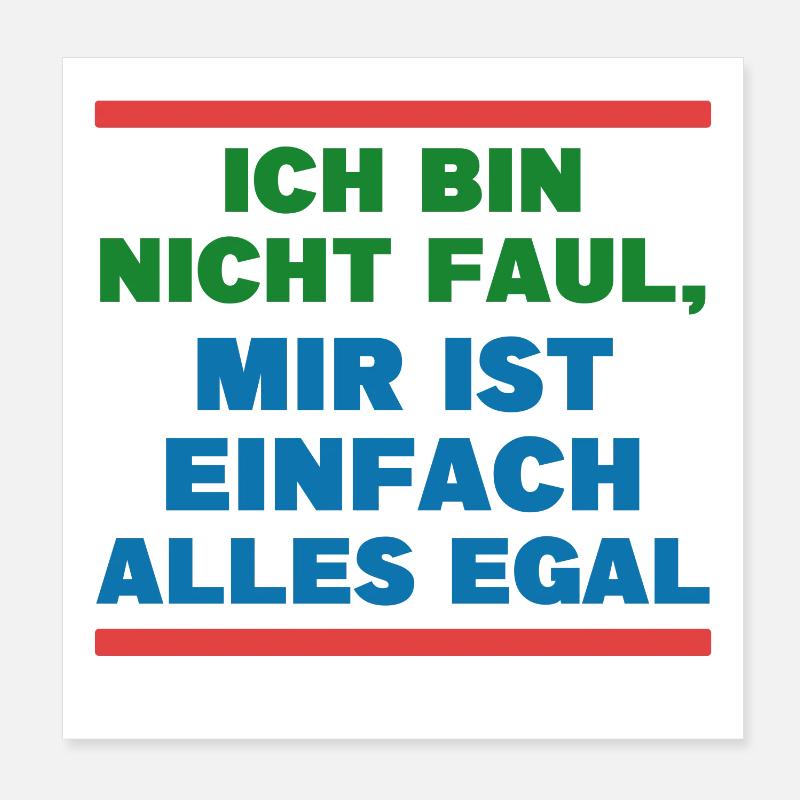 Je ne me soucie pas de l’énoncé d’attitude Poster 20 x 20 cm