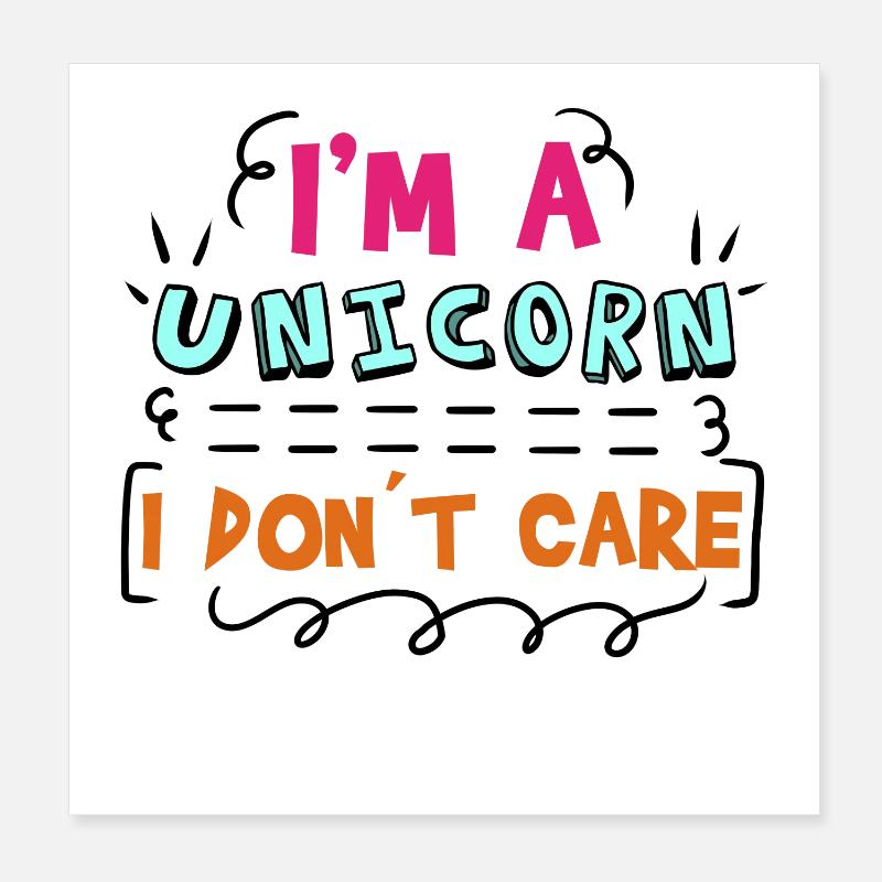 I don't care about the statement Poster 8" x 8" (20x20 cm)