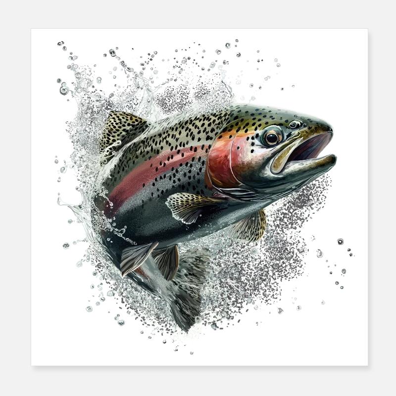 Truite Poster 20 x 20 cm