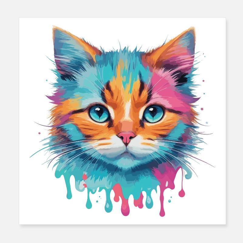 Chat mignon Poster 20 x 20 cm