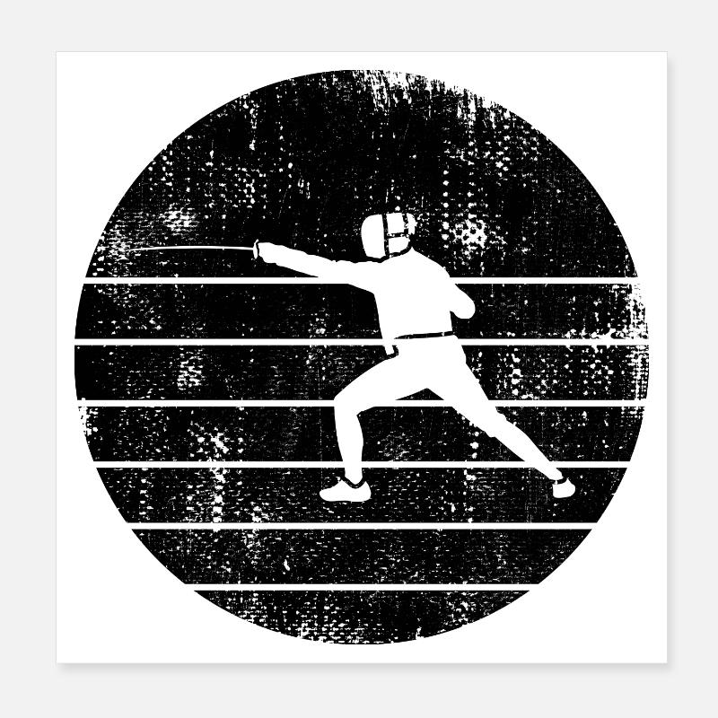 Fechter Skizze Poster 20x20 cm