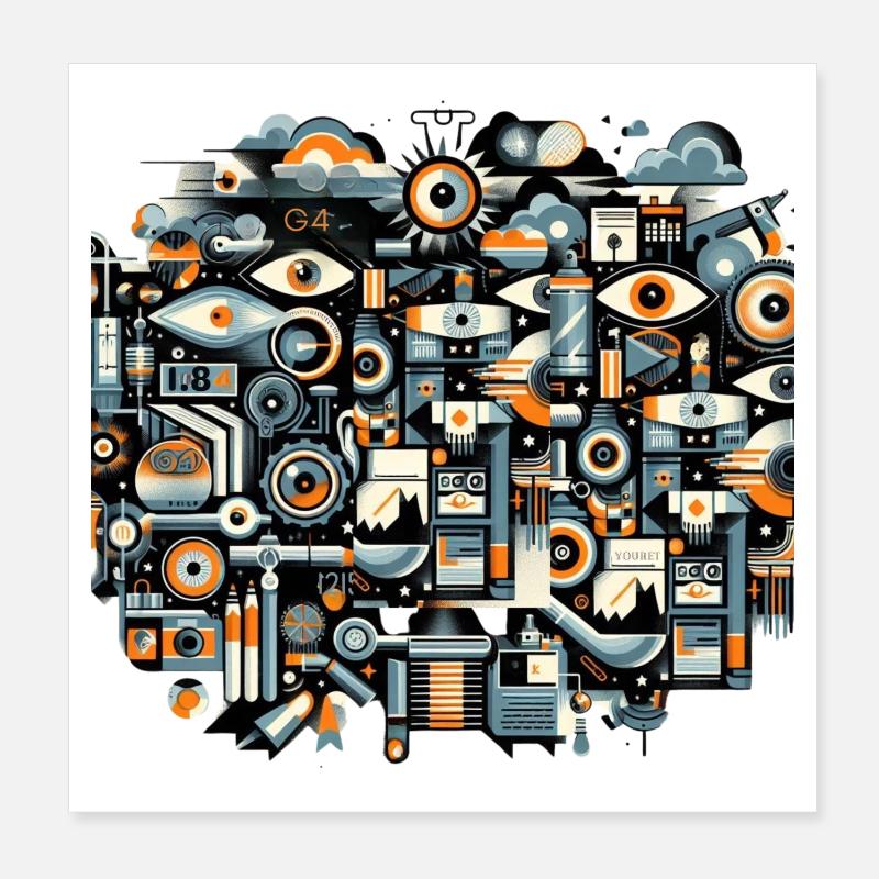 Technologie industrielle Poster 20 x 20 cm
