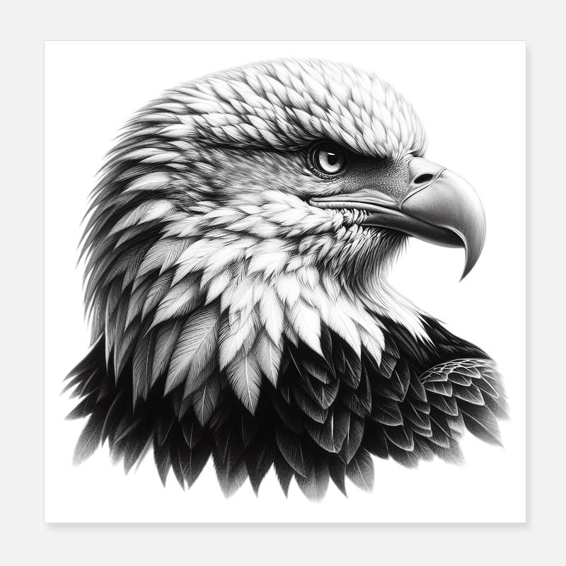 Pygargue à tête blanche Poster 20 x 20 cm