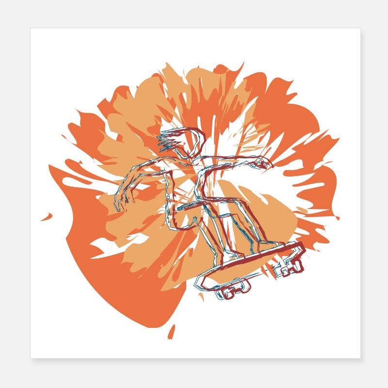 Dein Skater-Style auf der Halfpipe Poster 20x20 cm