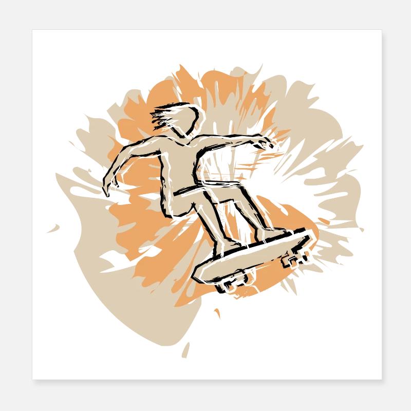 Skateboard style Poster 8" x 8" (20x20 cm)