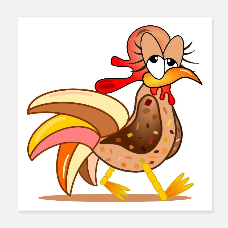 CHICKEN COOP CHICKENS COMIC Poster 8" x 8" (20x20 cm)