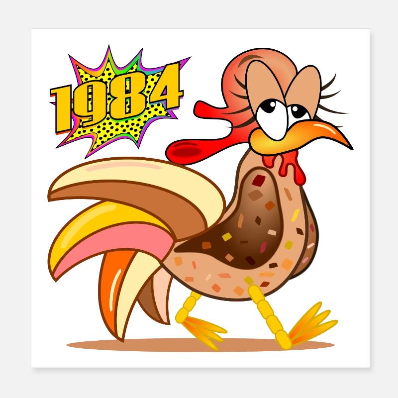 42 ans - Anniversaire de Chickens 1984 Poster 20 x 20 cm
