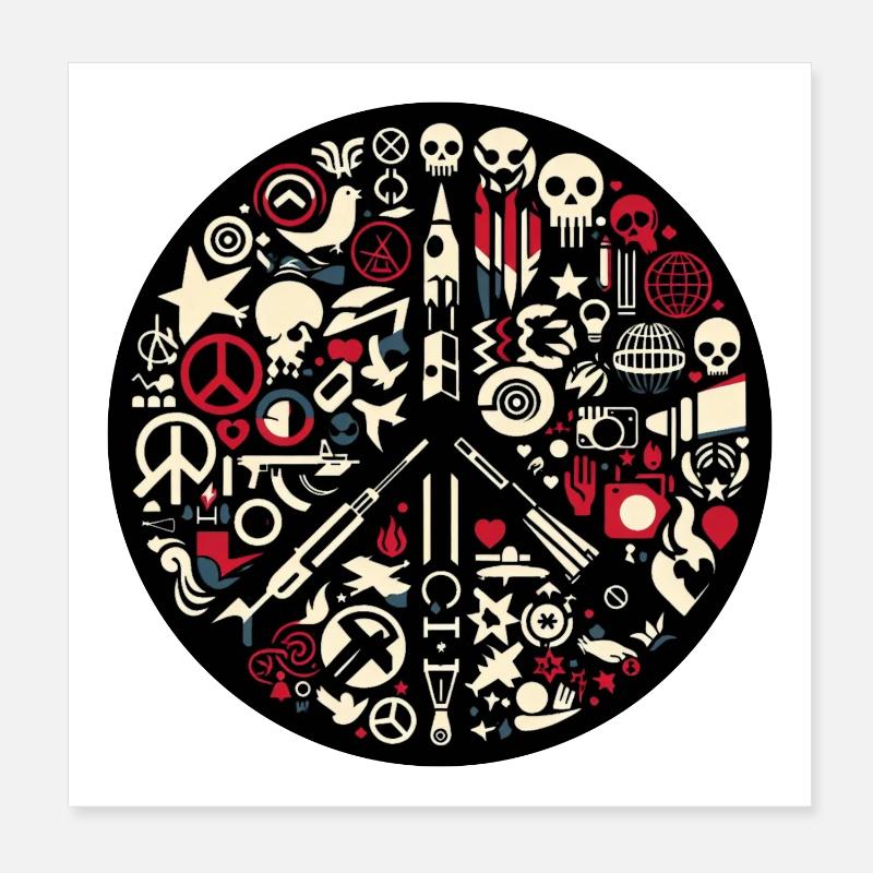 AntiWar - Poster 8" x 8" (20x20 cm) - white