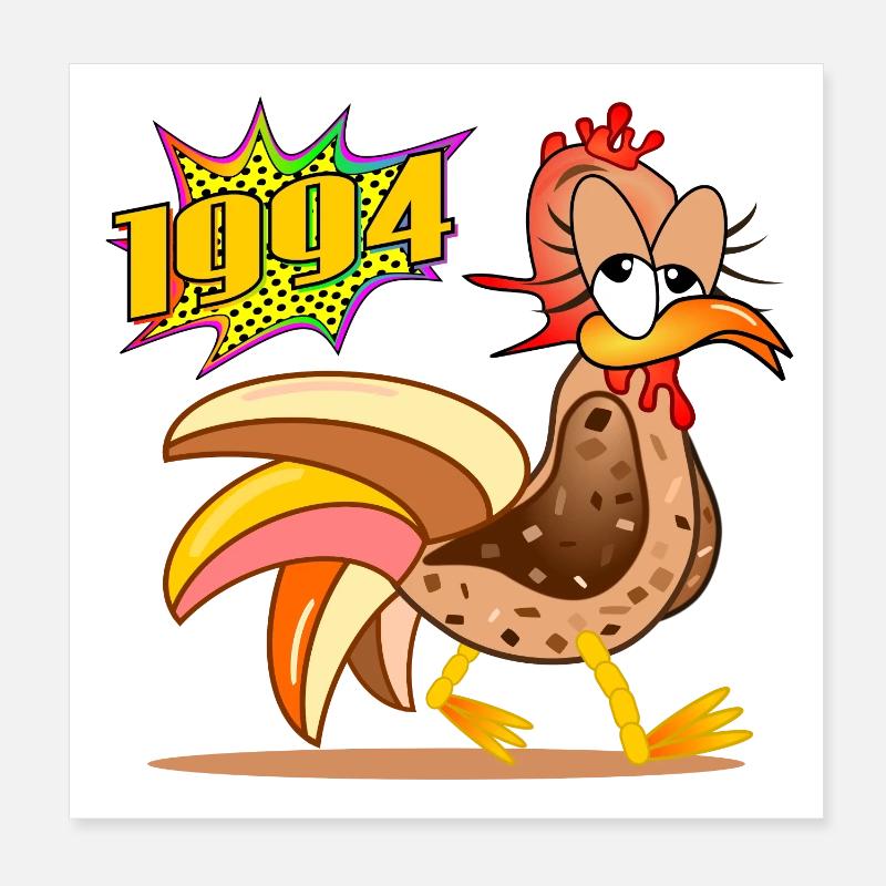 32 ans | 32e anniversaire des poules 1994 Poster 20 x 20 cm