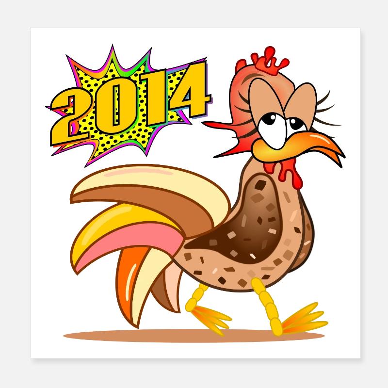 12e anniversaire 2014 Poulet Poster 20 x 20 cm