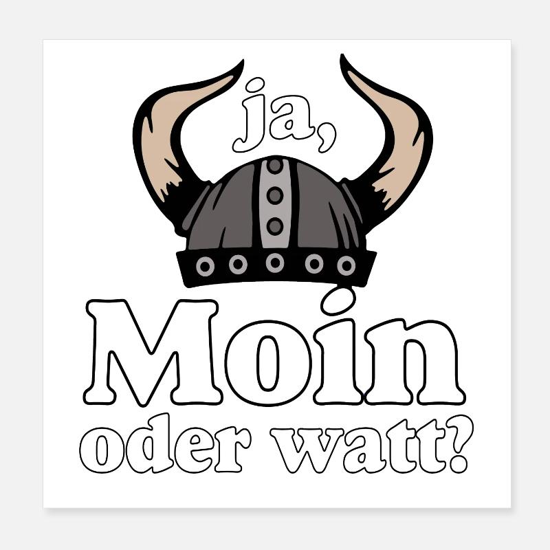 Ja Moin oder Watt? Nordisch Humor Poster 20 x 20 cm