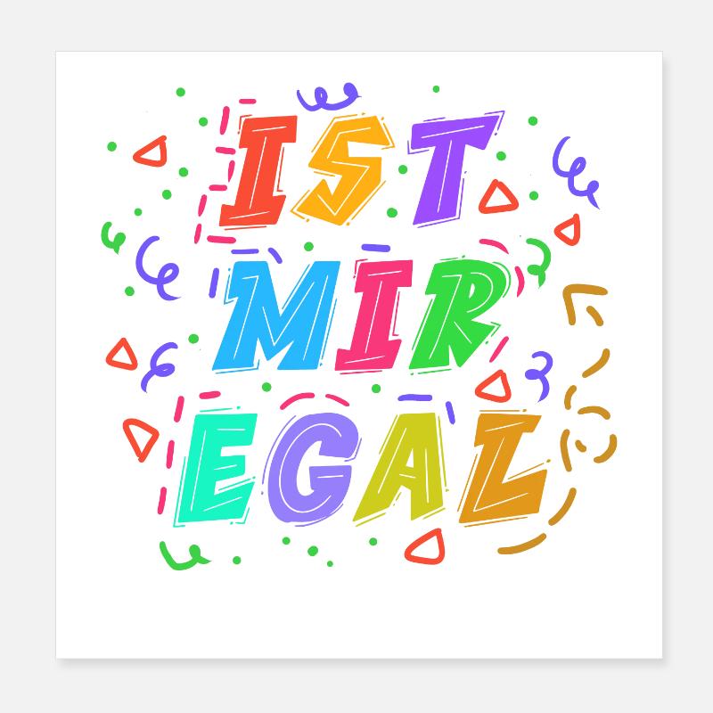 Je m’en fous Déclaration Attitude indifférente Poster 20 x 20 cm