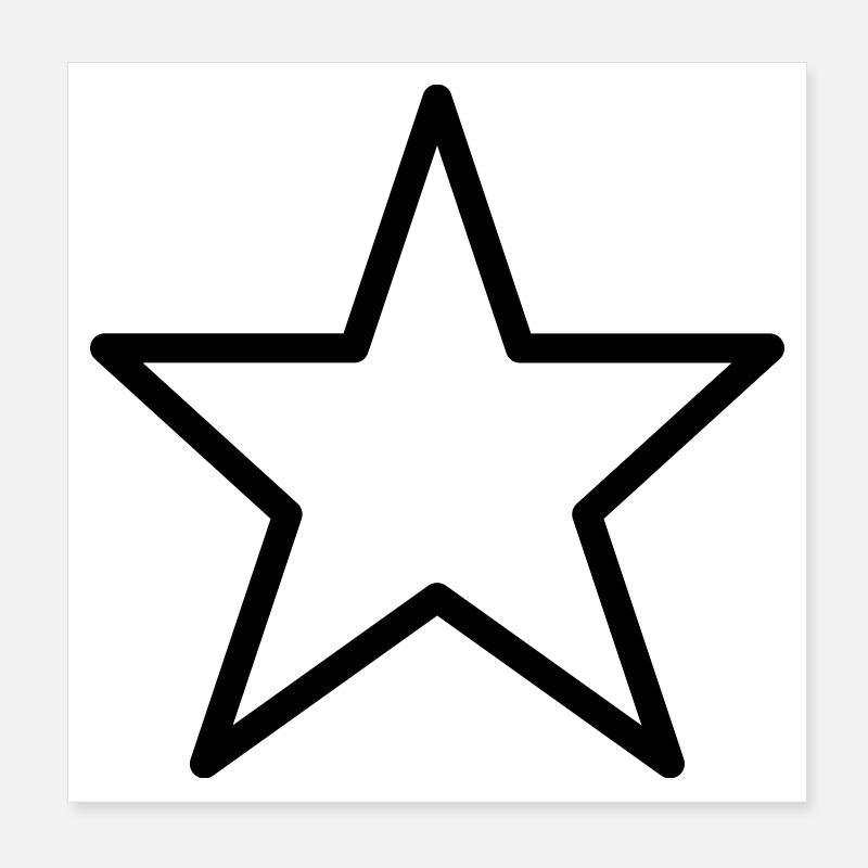 Star Outline Icon Poster 8" x 8" (20x20 cm)