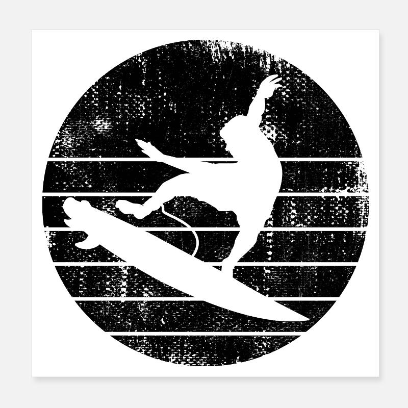 Surfing Sketch Poster 8" x 8" (20x20 cm)