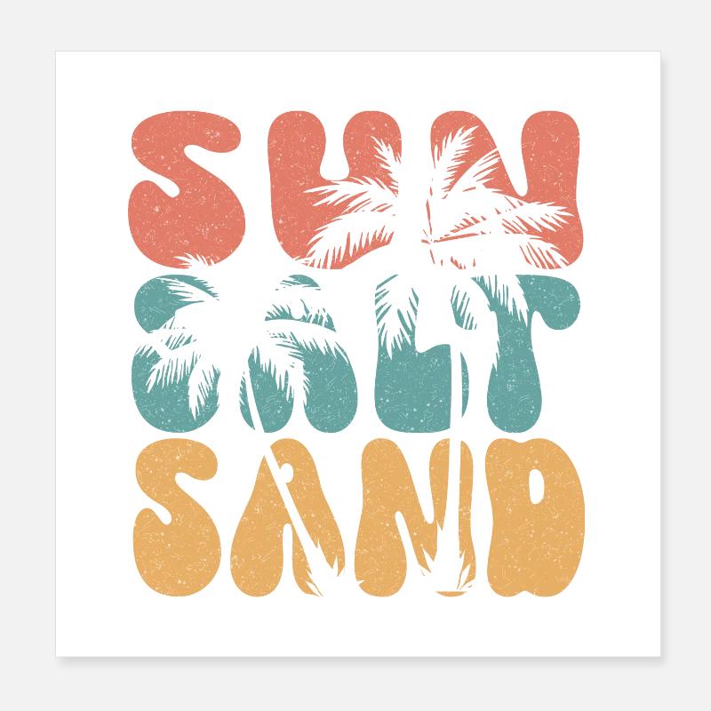 Summer - Sun, Salt and Sand Poster 8" x 8" (20x20 cm)