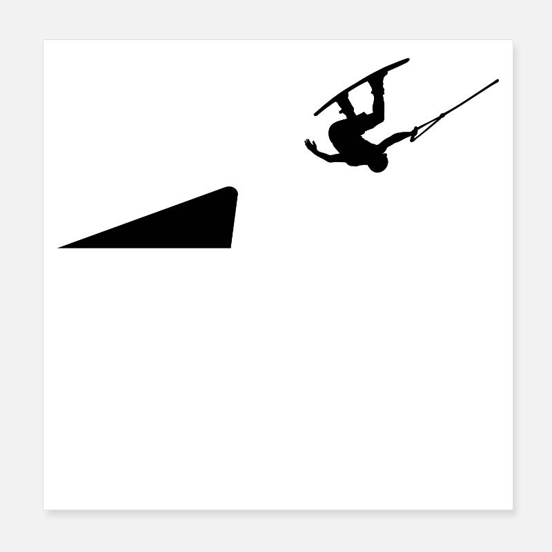 Stunt Surfing Wave Surf Bed Wakeboard Surfing Poster 8" x 8" (20x20 cm)