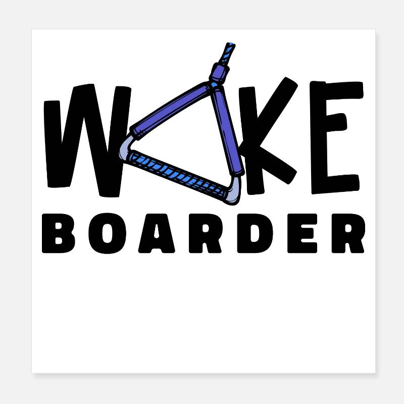 Wakeboard Statement Wasserski Welle Kitesurfer Poster 20x20 cm